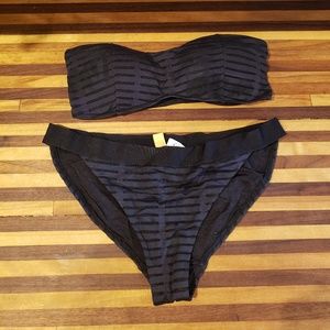 Black bandeau bathing suit